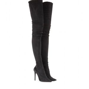 Tamara Mellon Black Suede Thigh High Boots